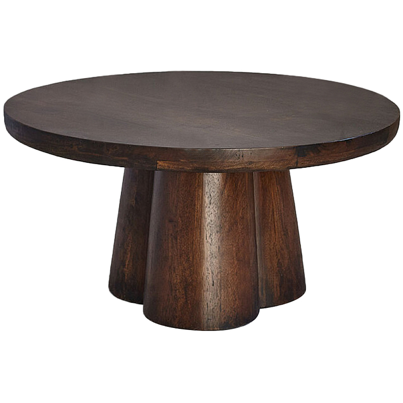 Круглый кофейный стол из массива акации Veras Coffee Table Коричневый Круглый кофейный стол из массива акации Veras Coffee Table Коричневый в Брянске | Loft Concept
