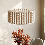 Люстра в форме цилиндра с вставками из деревянных бусин Wooden Beads варинант исполнения - 6 | Loft Concept в Брянске