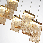 Подвесной светильник линейный с плафонами волнистой формы из фактурного стекла Big Wave варинант исполнения - 10 | Loft Concept в Брянске