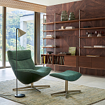 Кресло вращающееся с подставкой для ног зеленое Verdante варинант исполнения - 5 | Loft Concept в Брянске