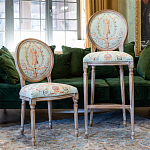 Барный стул из массива бука светло-зеленый с растительным орнаментом Raffael Angel Green Bar stool варинант исполнения - 6 | Loft Concept в Брянске