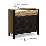 Комод 4 ящика с подсветкой на рельефном фасаде Warm Industrial варинант исполнения - 8 | Loft Concept в Брянске