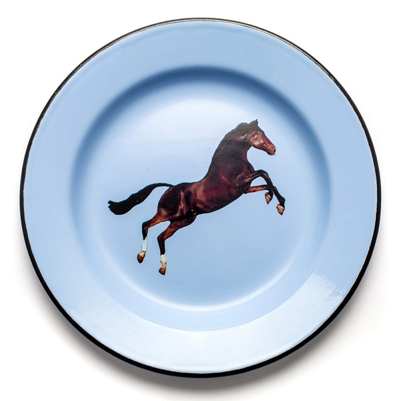Тарелка Seletti Horse Голубой Коричневый Тарелка Seletti Horse Голубой Коричневый в Брянске | Loft Concept