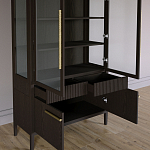 Витрина Primo со стеклянными фасадами и буфетом шпон Темный орех варинант исполнения - 5 | Loft Concept в Брянске