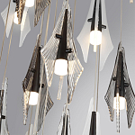 Люстра каскадная с 24-мя рельефными прозрачными плафонами в форме лепестков Glass Pod  варинант исполнения - 6 | Loft Concept в Брянске