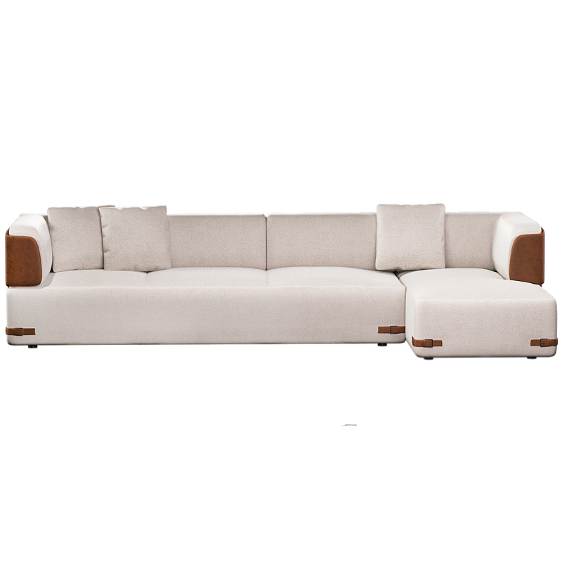 Угловой диван Richmond Молочный Коричневый в Брянске | Loft Concept 