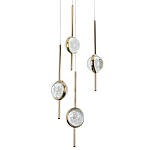 Люстра с 4-мя плафонами из хрустального шара Crystal Bubbles Gold Hanging Lamp варинант исполнения - 2 | Loft Concept в Брянске