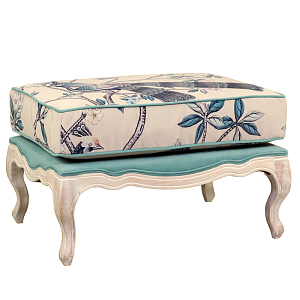 Банкетка с синими павлинами Emperor's Bird 67 см