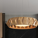 Люстра круглая из толстых деревянных реек Wooden Slats варинант исполнения - 5 | Loft Concept в Брянске