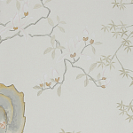 Обои ручная роспись Summer Night Blossom Colourway SC-122 on Bleached white dyed silk варинант исполнения - 2 | Loft Concept в Брянске