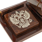 Настольный письменный набор с часами в виде пирамиды из природного камня обсидиана Pyramid of Time варинант исполнения - 3 | Loft Concept в Брянске