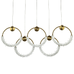 Линейная люстра с плафонами в виде пяти колец Five Rings Gilbertine Linear Chandelier варинант исполнения - 1 | Loft Concept в Брянске