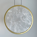 Светодиодный подвесной светильник круглой формы с металлической рамой золотого цвета Marble Glow 47 варинант исполнения - 3 | Loft Concept в Брянске