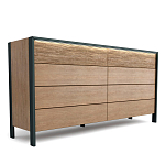 Комод 8 ящиков с подсветкой на рельефном фасаде Warm Industrial варинант исполнения - 5 | Loft Concept в Брянске