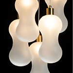 Люстра с 5-ю матовыми белыми стеклянными плафонами волнообразной формы Lucid Rain  варинант исполнения - 5 | Loft Concept в Брянске