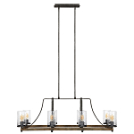 Люстра подвесная с восемью прозрачными стеклянными цилиндрическими плафонами в стиле лофт Feiss варинант исполнения - 5 | Loft Concept в Брянске