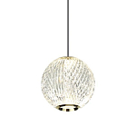 Подвесной светильник с прозрачным рифленым плафоном в форме шара Crystal Globule варинант исполнения - 1 | Loft Concept в Брянске