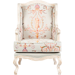 Кресло из массива бука серое с растительным орнаментом Raffael Floral Grey Armchair варинант исполнения - 1 | Loft Concept в Брянске