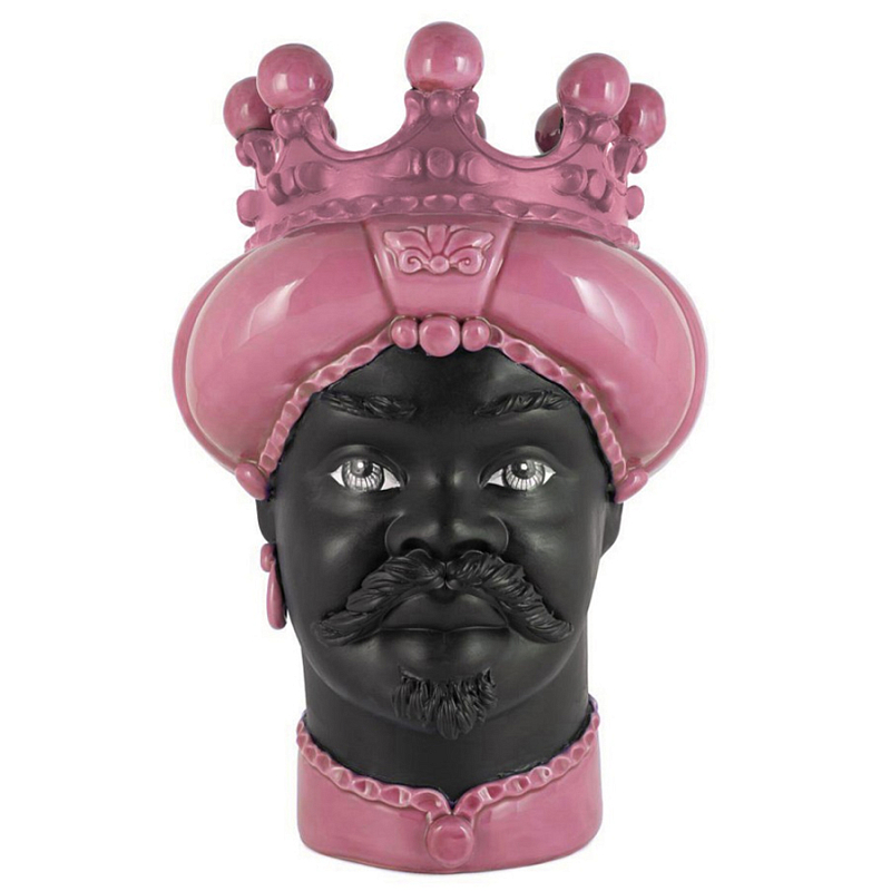Ваза Vase Moro Man Crown Dark Pink Черный Розовый Ваза Vase Moro Man Crown Dark Pink Черный Розовый в Брянске | Loft Concept