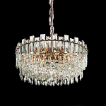 Круглая люстра с хрустальными подвесками на золотистом каркасе Gorgeous Crystal Light варинант исполнения - 6 | Loft Concept в Брянске