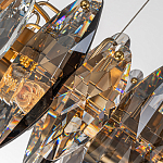 Люстра подвесная круглая с овальными подвесками из стекла дымчатого цвета Harlow Crystal Round варинант исполнения - 1 | Loft Concept в Брянске