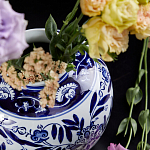 Ваза округлой формы с бело-синим цветочным орнаментом Blue & White Ornament  варинант исполнения - 3 | Loft Concept в Брянске