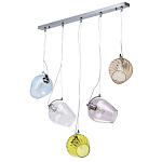 Люстра линейная с 5-ю разноцветными стеклянными плафонами Kaleido варинант исполнения - 2 | Loft Concept в Брянске