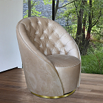 Кресло вращающееся велюровое кремовое Rotation варинант исполнения - 4 | Loft Concept в Брянске