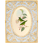 Декоративный постер с изображением птиц в раме с рельефным растительным узором Blooming Birds Poster варинант исполнения - 9 | Loft Concept в Брянске