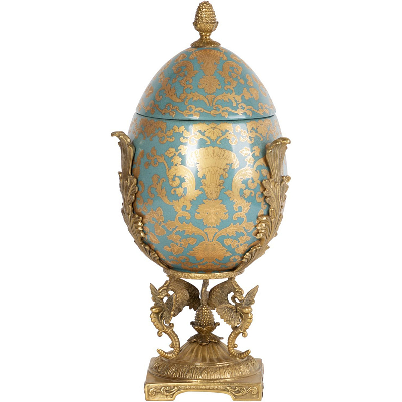 Фарфоровая шкатулка The Royal Egg Бронза Голубой Фарфоровая шкатулка The Royal Egg Бронза Голубой в Брянске | Loft Concept