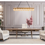 Люстра линейная прямоугольная с сферическими плафонами Phased Spheres варинант исполнения - 4 | Loft Concept в Брянске