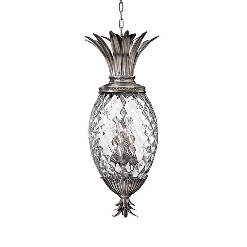  Подвесной светильник в форме ананаса с граненым стеклянным плафоном Hinkley Никель Прозрачное Стекло в Брянске | Loft Concept 