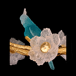 Люстра круглая на золотом каркасе с птичками и цветочным декором Miscellaneous herbs варинант исполнения - 7 | Loft Concept в Брянске