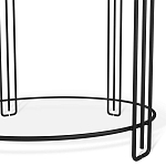 Стол журнальный круглый с серой столешницей из стекла на 4-х черных ножках Gray and Gold Marble варинант исполнения - 4 | Loft Concept в Брянске