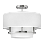 Потолочный светильник с двухслойным белым текстильным абажуром Hinkley варинант исполнения - 20 | Loft Concept в Брянске