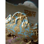 Чаша голубого цвета с оранментом и и бронзовыми фигурами леопардов Eden Garden варинант исполнения - 8 | Loft Concept в Брянске