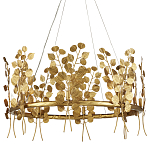 Люстра круглая золотая с декором в виде веток эвкалипта Eucalyptus Branches варинант исполнения - 1 | Loft Concept в Брянске