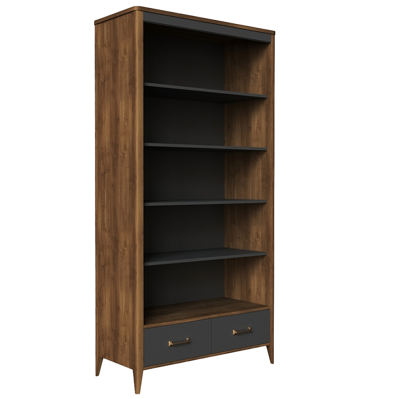 Стеллаж для книг открытый из массива бука Tasteful Furniture Антрацит Стеллаж для книг открытый из массива бука Tasteful Furniture Антрацит в Брянске | Loft Concept