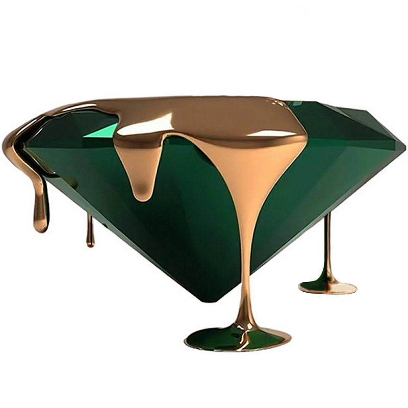 Кофейный стол Green Diamond Coffee Table Зеленый Изумрудный Медь Кофейный стол Green Diamond Coffee Table Зеленый Изумрудный Медь в Брянске | Loft Concept