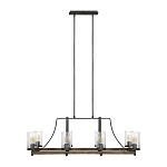 Люстра подвесная с восемью прозрачными стеклянными цилиндрическими плафонами в стиле лофт Feiss варинант исполнения - 2 | Loft Concept в Брянске