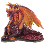 Декоративная статуэтка Дракон Красный Red Dragon with Orange Wings Statuette варинант исполнения - 1 | Loft Concept в Брянске