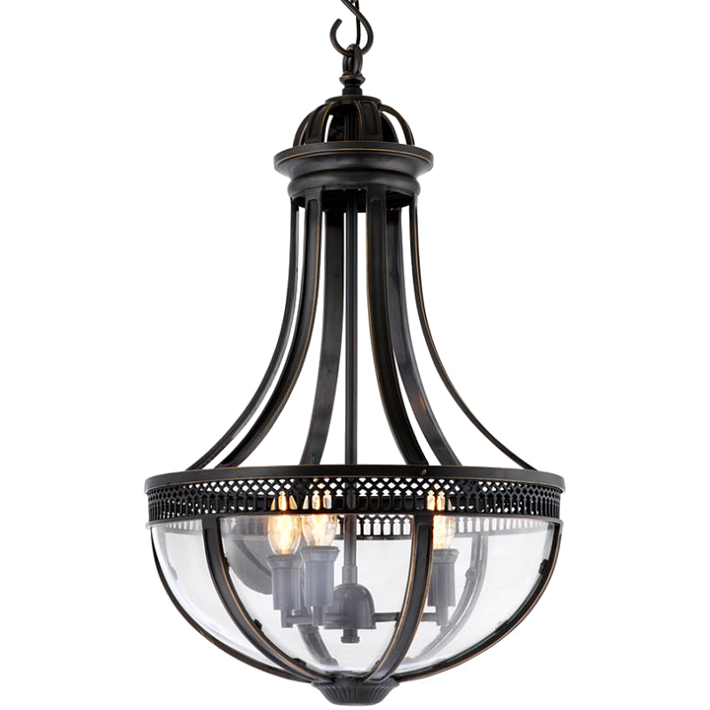 Люстра Lantern Capitol Hill S Bronze Темная бронза Прозрачный (Transparent) в Брянске | Loft Concept 