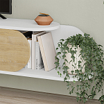 ТВ-тумба подвесная белая с полкой и откидной дверцей цвета древесины TONE TV STAND WHITE варинант исполнения - 4 | Loft Concept в Брянске