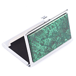 Визитница карманная металлическая с накладкой из натурального камня Малахит Stone Business Card Holders  варинант исполнения - 2 | Loft Concept в Брянске