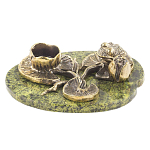 Подсвечник из бронзы и натурального камня змеевик Stone Candlestick варинант исполнения - 1 | Loft Concept в Брянске