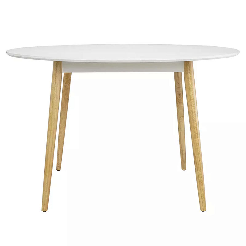 Круглый обеденный стол на 4-х ножках Round Dining Table Mateo Черный Белый Круглый обеденный стол на 4-х ножках Round Dining Table Mateo Черный Белый в Брянске | Loft Concept