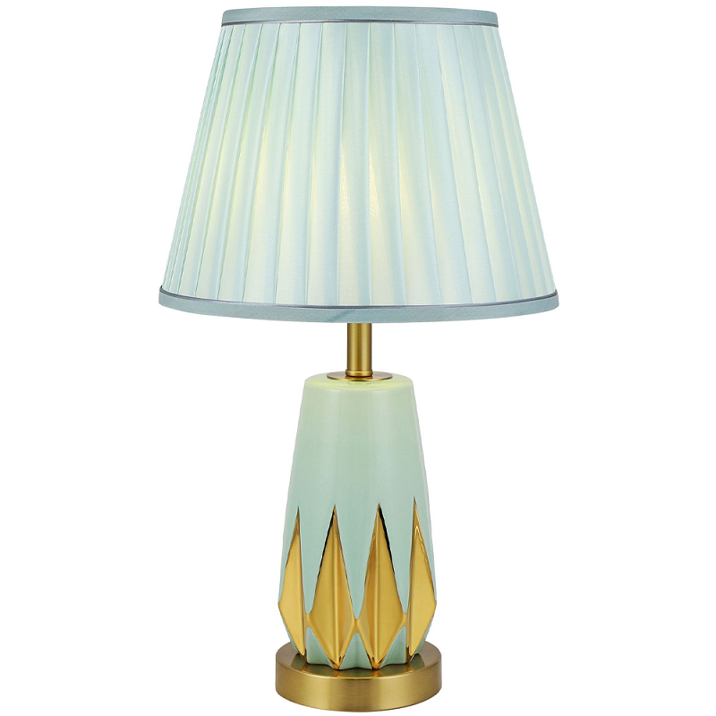 Настольная лампа с абажуром Femia Turquoise Gold Table Lamp Бирюзовый Золотой в Брянске | Loft Concept 