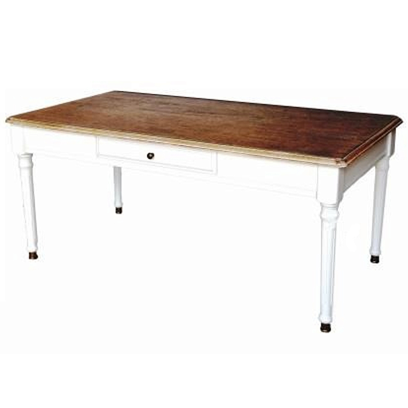 Журнальный стол в стиле прованс с ящиком Larue Montmartre Provence Coffee Table Темный дуб Белый Журнальный стол в стиле прованс с ящиком Larue Montmartre Provence Coffee Table Темный дуб Белый в Брянске | Loft Concept