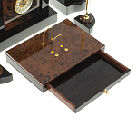 Настольный письменный набор с часами из природного камня обсидиана Royal Stone варинант исполнения - 4 | Loft Concept в Брянске