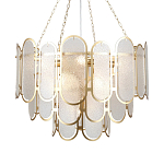 Люстра с многослойным эффектом из овальных элементов из непрозрачного стекла Conformation варинант исполнения - 1 | Loft Concept в Брянске